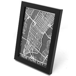 Steel Map of US City in Frame