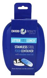 Blue Lid Seriously Safe Stainless Food Container