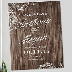 Personalized Wood Carving Wedding Save the Date Magnets