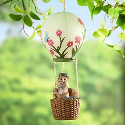 Squirrel in Color-Changing Hot Air Balloon Hanging Decoration