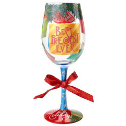 Best Present Ever Christmas Wine Glass