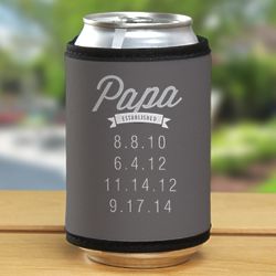 Personalized Dad Established Can Wrap Koozie