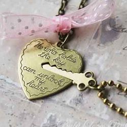 Key to My Heart- Heart and Key Couple's Necklace