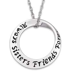 Sterling Silver Sisters Sentiment Mobius Necklace