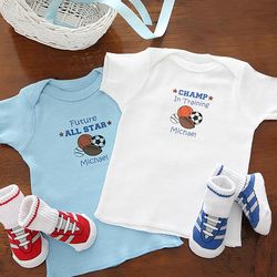 All Star Sports Personalized Baby Clothes Set for Boys