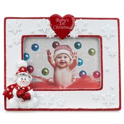 Personalized Baby's 1st Christmas Red Picture Frame