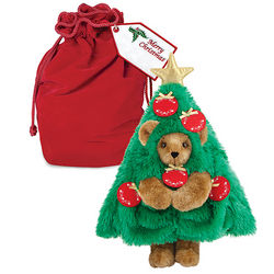 15" Beary Christmas Tree with Red Velvet Gift Packaging