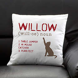 Personalized Cat Throw Pillow