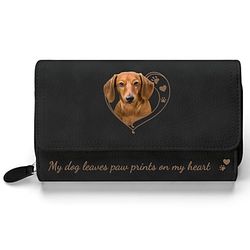 Paw Prints On My Heart Women's Dog Breed Trifold Wallet