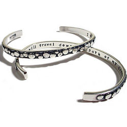 I Will Travel Down the Path of My Dreams Silver Cuff Bracelet