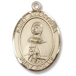 Gold Filled St. Anastasia Pendant with Chain