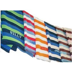 Personalized Striped Knit Blanket with Name