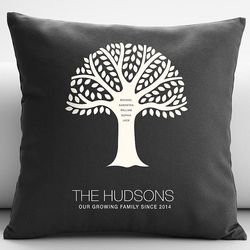 Personalized Modern Family Tree Throw Pillow