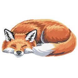 Sleeping Fox Hand-Hooked Rug