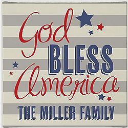 Personalized God Bless America Canvas