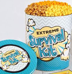 Extreme Survival Kit 6.5 Gallon 3-Flavor Popcorn Gift Tin