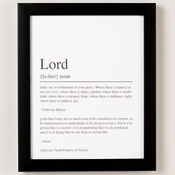 St. Francis Prayer Dictionary Framed Print