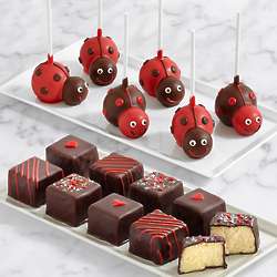 9 Valentine's Cheesecake Bites & 6 Love Bug Brownie Pops Gift Box