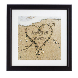 Personalized Heart in Sand Framed Print