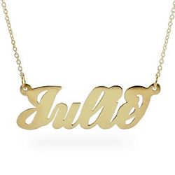 Script Gold Plated Custom Nameplate Necklace