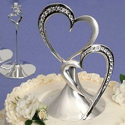 Sparkling Hearts Wedding Cake Topper
