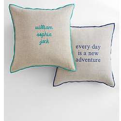 Personalized Linen Throw Pillow