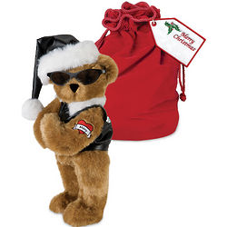 Rebel Santa Bear with Red Velvet Bag