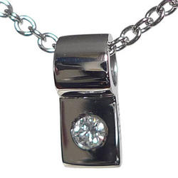 Diamond Slide Necklace with Platinum Chain