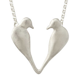 Handcrafted Love Bird Heart Necklace