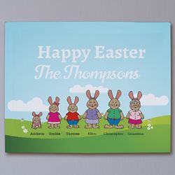 Personalized Easter Bunny Family Canvas Print