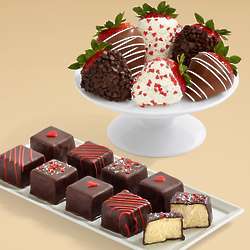 9 Valentine's Cheesecake Bites & 6 Dipped Strawberries Gift Box