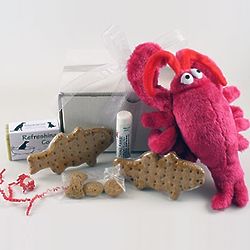 Lobster Toy and Treats Doggie Gift Box