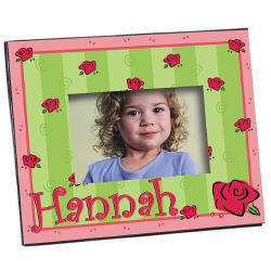 New Baby "Lovely As A Rose" Personalized Printed Frame