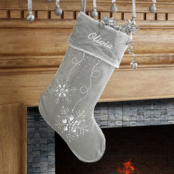 Personalized Silver Christmas Stocking