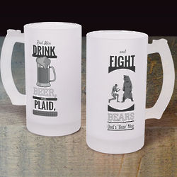 Real Men Drink Beer Frosted Glass Beer Stein