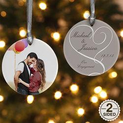 Personalized Double Sided Engagement Photo Ornament