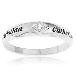 Personalized Our Promise Sterling Silver Couples Ring