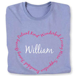 Personalized Attributes Heart Shirt