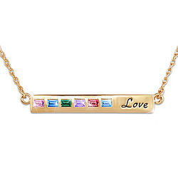 A Mother's Love Handcrafted Gold Necklace with Birthstones