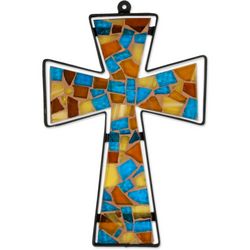 Kaleidoscope Stained Glass Cross
