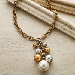 Silk Pearl Cluster Necklace