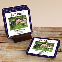 No. 1 Dad Custom Photo Coasters
