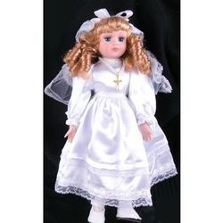 16" Porcelain Communion Doll with Blonde Hair