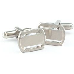 Personalized Silver Plated Cut Design Cuff Links