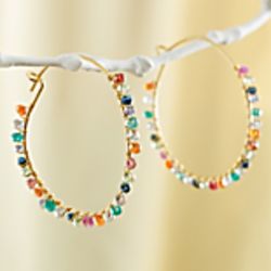 Mughal Jewel Hoop Earrings
