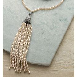 Traditional Pearl Tassel Necklace