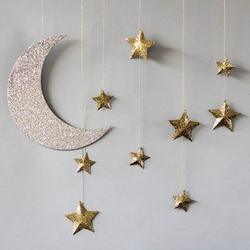 Hanging Moon and Stars Decorations