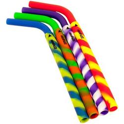 4 Reusable Cool Straws