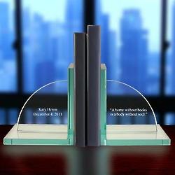 Personalized Jade Glass Bookends