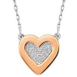 Swarovski Crystal and Rose Gold Cupid Heart Necklace